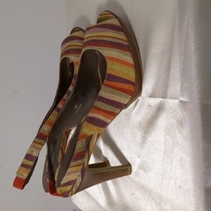 Moda Spana Slingback Peep Toe Heeled Sandals